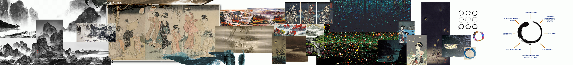 Moodboard for visual development of ENSO game